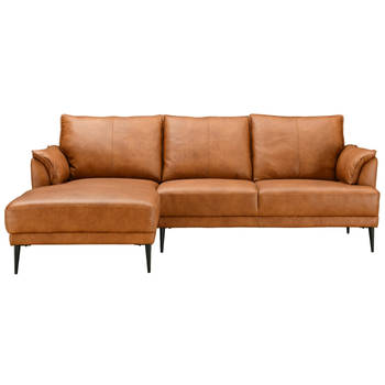 Giga Meubel - Loungebank Links - Bruin leer - 233x155x88cm - Soul