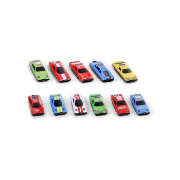 Speelgoedautos/racewagens speelgoed set - 8x stuks - metaal - diverse kleuren en modellen mix - Speelgoed auto's
