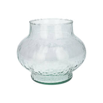 Bloemenvaas Holly - helder transparant glas - D19 x H16 cm - decoratieve vaas - bloemen/takken - Vazen