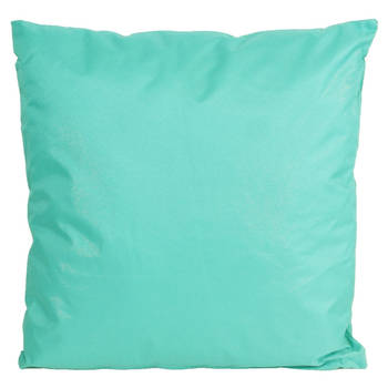 1x Buiten/woonkamer/slaapkamer kussens in het aqua blauw/groen 45 x 45 cm - Sierkussens