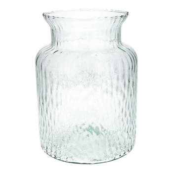 Bloemenvaas Base - helder transparant glas - D19 x H25 cm - decoratieve vaas - bloemen/takken - Vazen