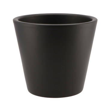 DK Design&nbsp;bloempot/plantenpot - Vinci - zwart mat - voor kamerplant - D19 x H21 cm - Plantenpotten