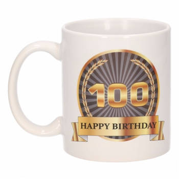 Happy birthday mok / beker 100 jaar - feest mokken