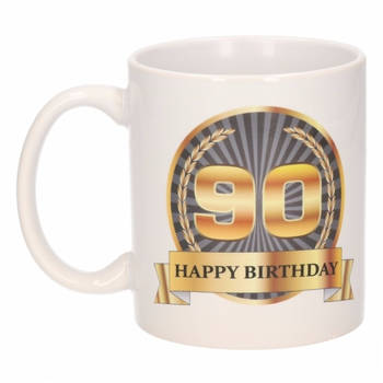 Happy birthday mok / beker 90 jaar - feest mokken