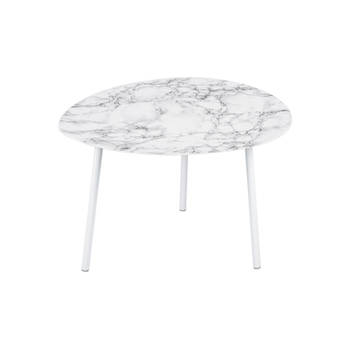 Leitmotiv - Bijzettafel Ovoid Marble Look Large - Wit