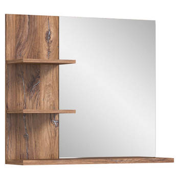 Ramon spiegel bad 80cm 3 planken grijs,eik decor.