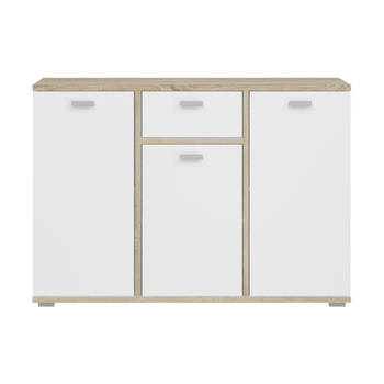 Cosmo dressoir 3 deuren, 1 lade wit,eik decor.