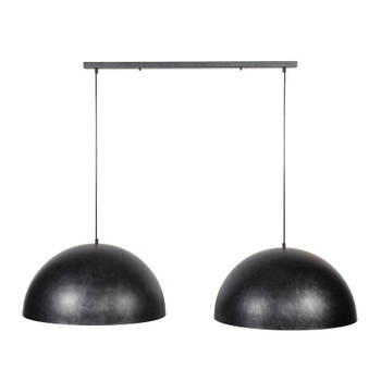 Hoyz - Hanglamp - 2xØ60 Metalen Bolvormige Hanglampen - Charcoal finish
