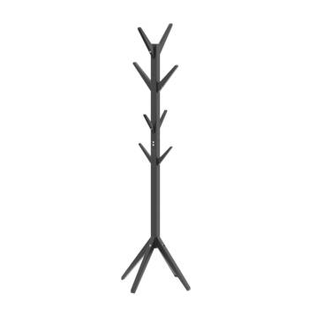 Staande kapstok met 8 armen Wood – Zwart – H175 x B62 cm
