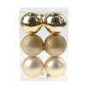 Cosy @Home Kerstballen Rose goud ø 8 cm - 6 Stuks