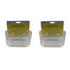 2x Transparante douchebakjes met zuignappen voor badkamer 15.5 x 8 x 8 cm - Opbergbox