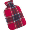 Winter kruik met Schotse ruit print hoes rood 1,25 liter - Kruiken
