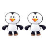 Opblaasbare dieren - 2x - Pinguin - wit/zwart - 56 cm - pvc kunststof - opblaasspeelgoed