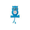 Karlsson - Wandklok Owl Pendulum - Helderblauw