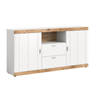 Laredo dressoir 2 deuren, 2 laden, 1 plank mat wit,eik decor,wit.