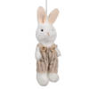 Clayre & Eef Paashanger Konijn 14 cm Wit Stof Decoratie Hanger Wit Decoratie Hanger