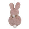 Clayre & Eef Paashanger Konijn 11 cm Roze Stof Decoratie Hanger Roze Decoratie Hanger