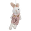 Clayre & Eef Paashanger Konijn 14 cm Wit Stof Decoratie Hanger Wit Decoratie Hanger