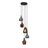 Hoyz - Hanglamp 5L Mix - Glass Tricolore - Getrapt - Artic zwart