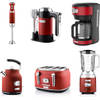 Westinghouse - Retro - Handmixer+Staafmixer+Blender+Waterkoker+Broodrooster 4 Sleuven+Koffiezetapparaat - Rood