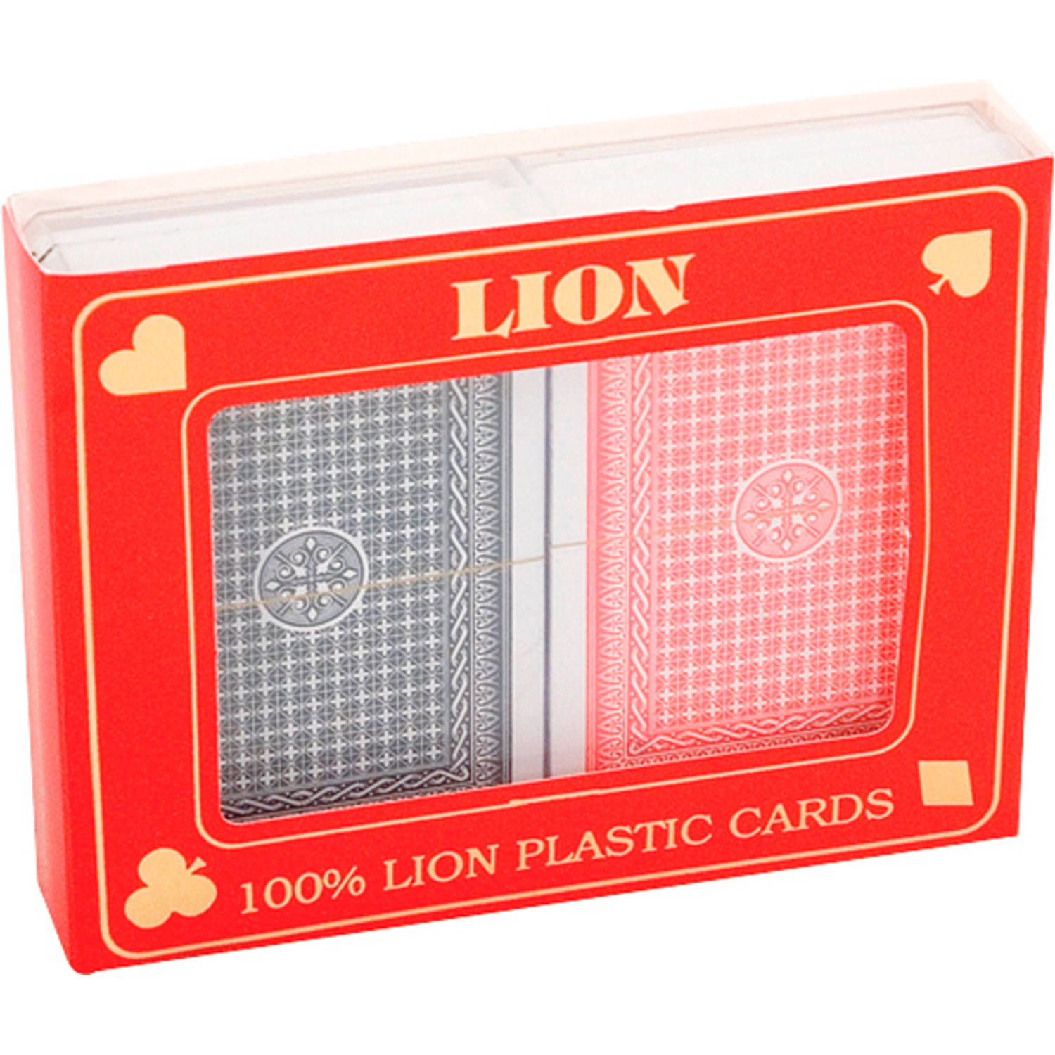 Speelkaartenset Lion 100% Plastic Duobox