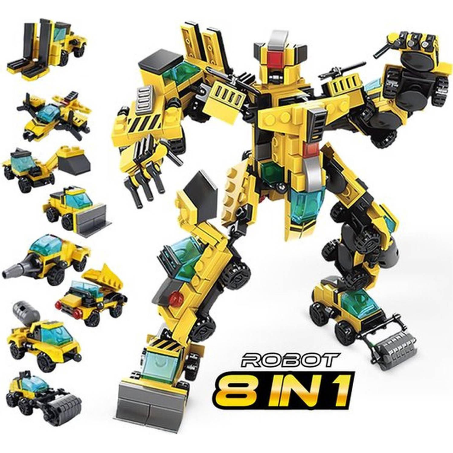QuchiQ™ Robot speelgoed - Robots - Bouwsets - speelgoed - Speelgoed auto - Politie - Brandweerauto - Bouwpakket - Speelfiguren sets - 345 bouwstenen