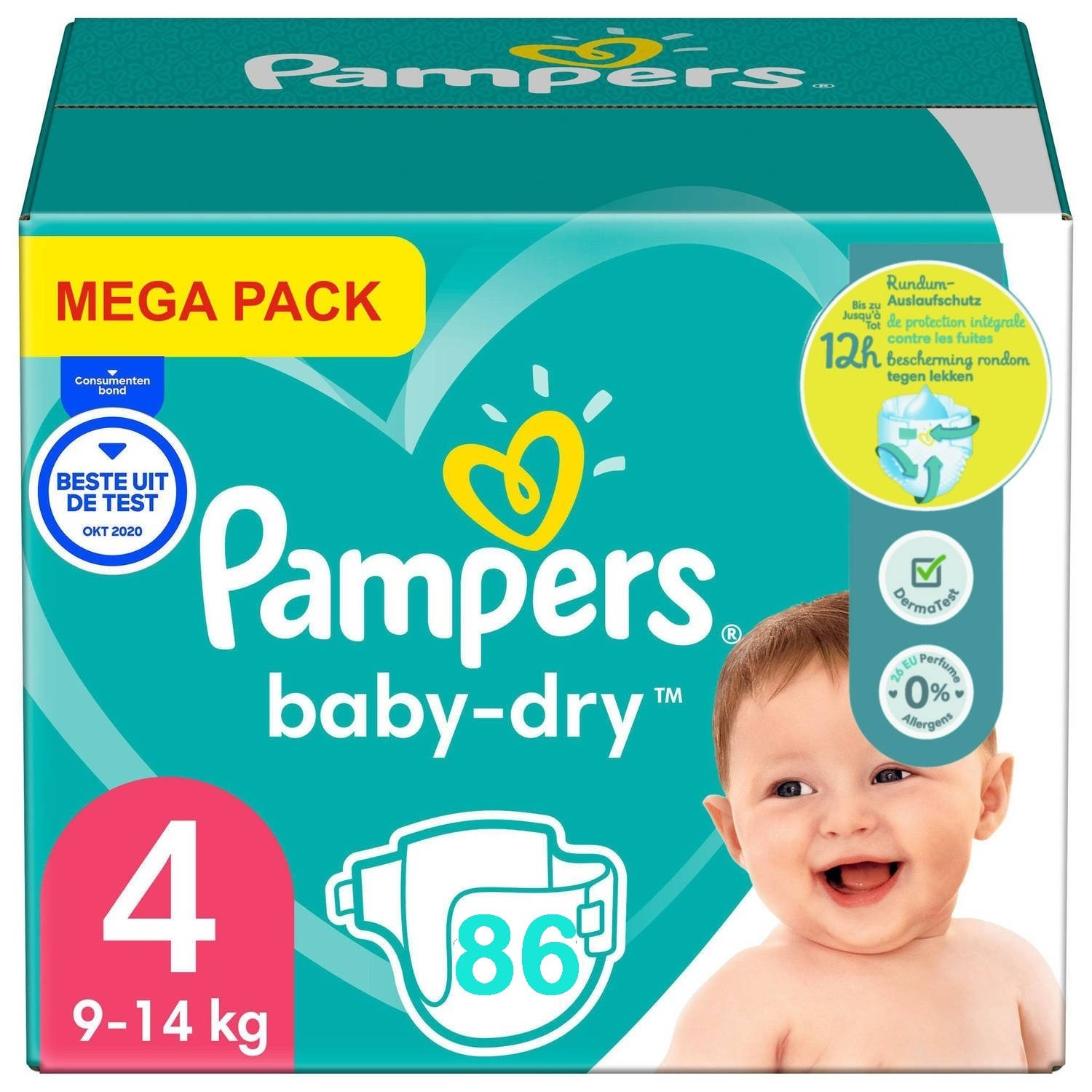 Pampers Baby Dry Maat-4 Maxi 8-16kg 86-luiers