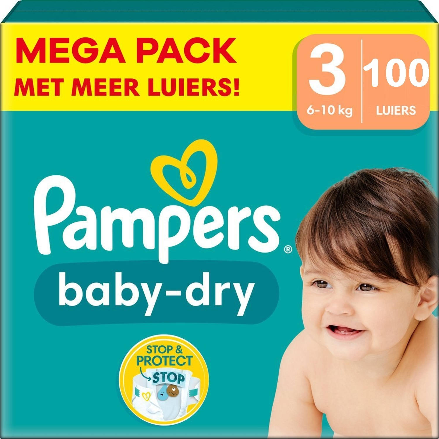 Pampers - Baby Dry - Maat 3 - Megapack - 100 stuks - 6/10KG