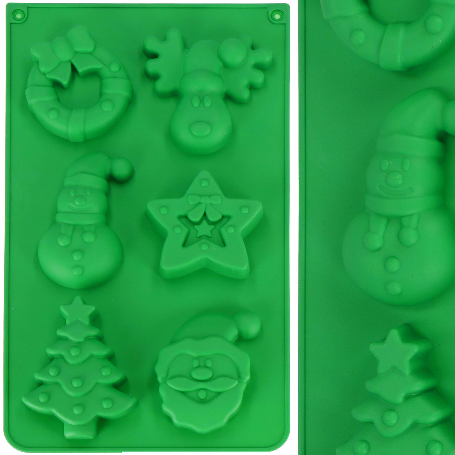 Bakvorm - Uitsteekvorm- Cakevorm - Kerst - Groen - Siliconen