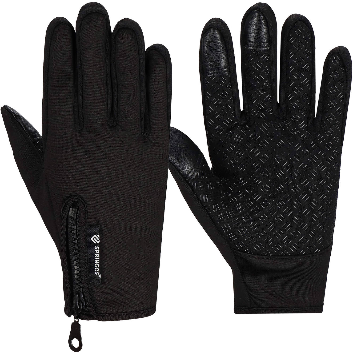 Springos Handschoenen - Touch - Zwart - Nylon - Unisex - Maat XL