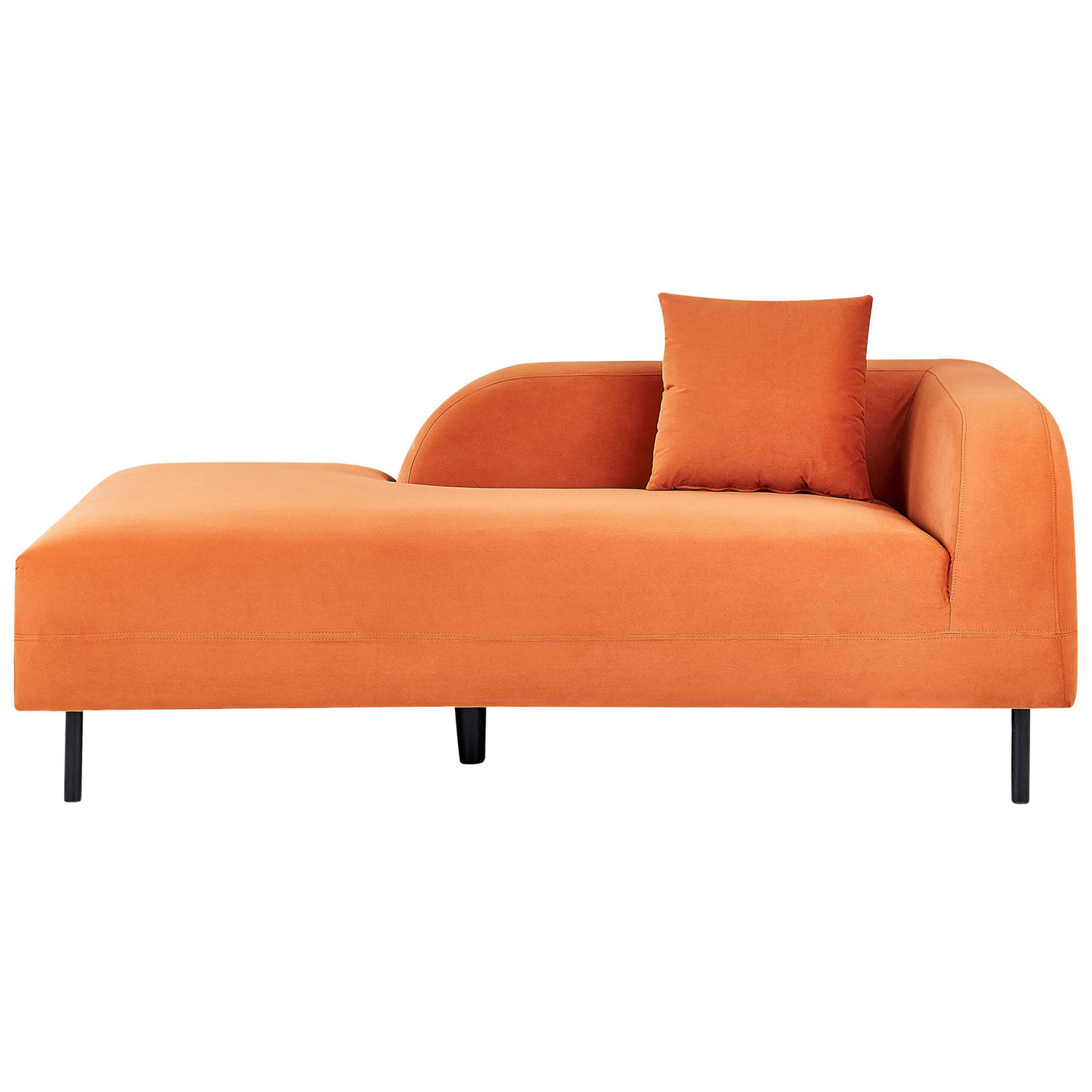 Beliani LE CRAU Chaise longue-Oranje-Fluweel
