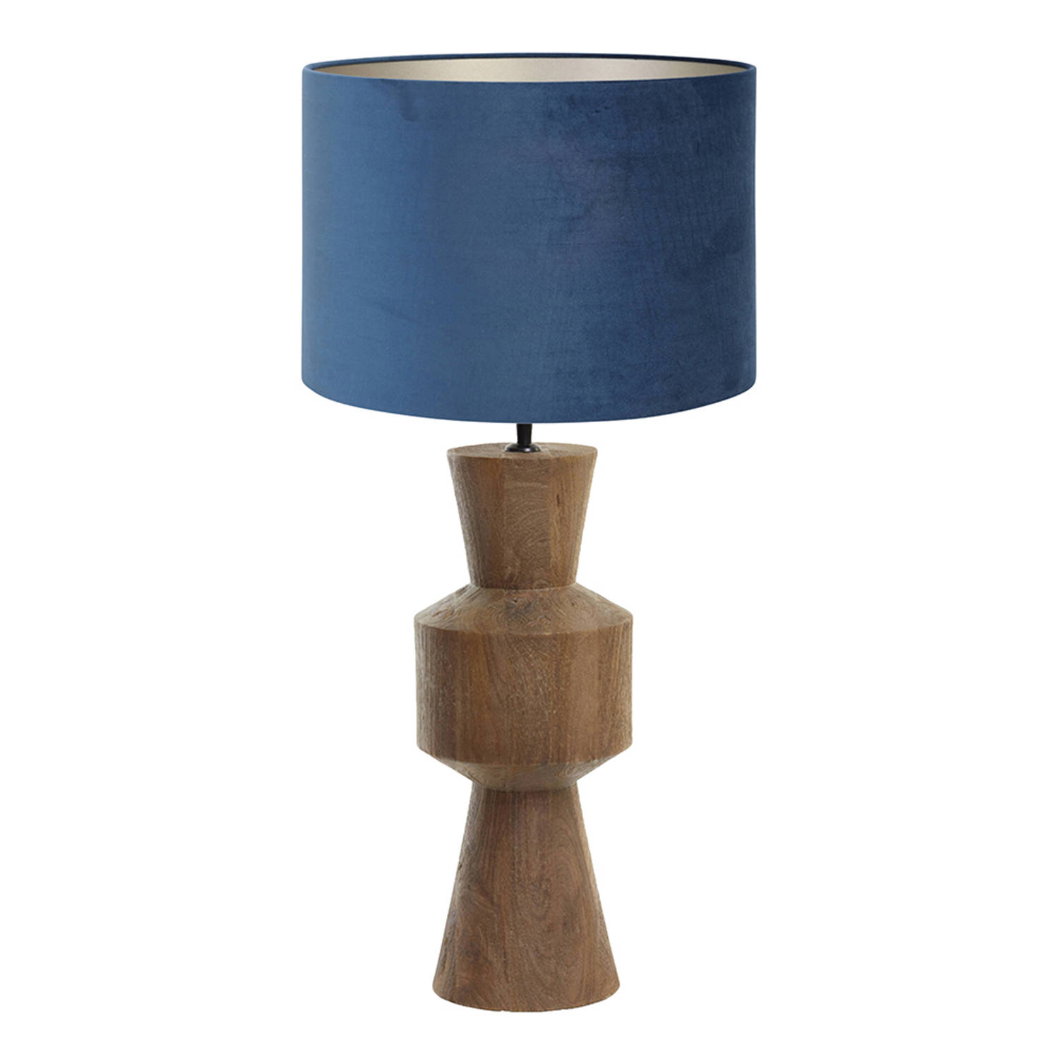 Light and Living tafellamp - blauw - hout - SS10643