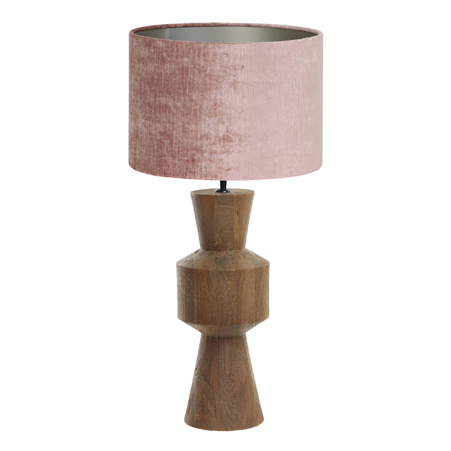 Light and Living tafellamp - roze - hout - SS106414