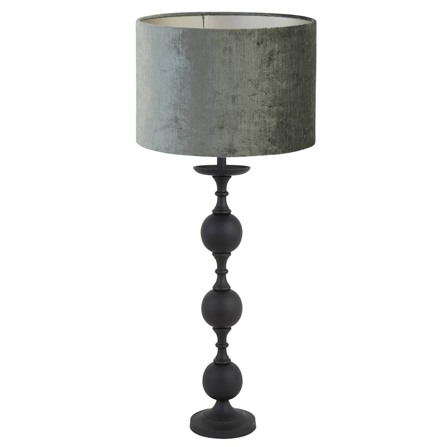 Light and Living Lesane tafellamp - Ø 40 cm - E27 (grote fitting) - zwart