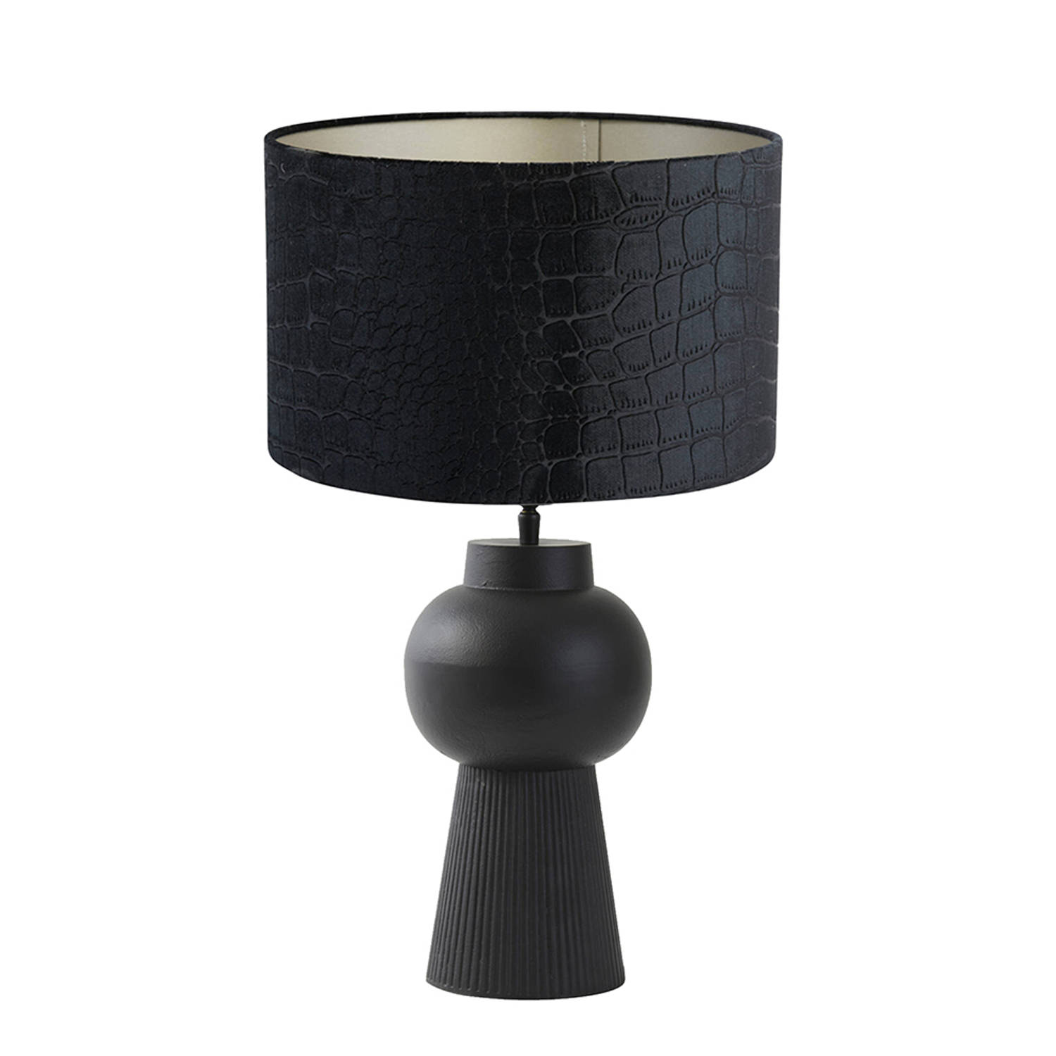 Light and Living Shaka tafellamp - Ø 30 cm - E27 (grote fitting) - zwart