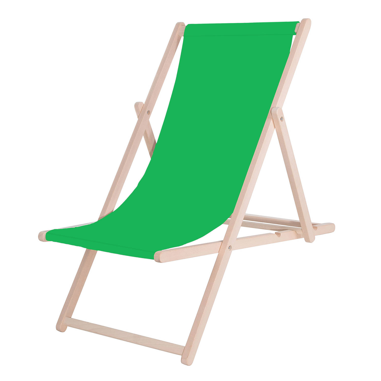 Springos Strandstoel - Verstelbaar - Beukenhout - Hangemaakt - Licht Grijs