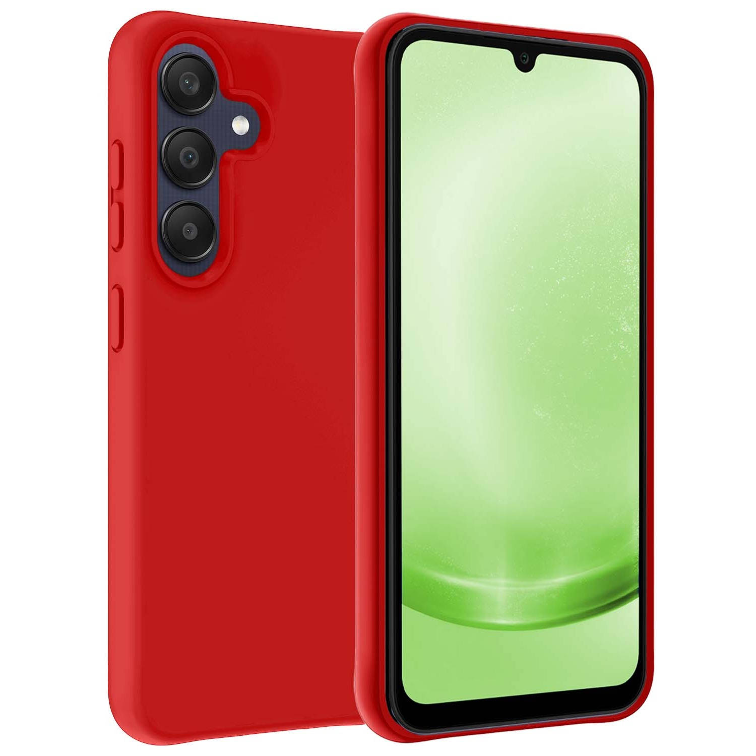 Hoes Geschikt voor Samsung A25 Hoesje Siliconen Back Cover Case - Hoesje Geschikt voor Samsung Galaxy A25 Hoes Cover Hoesje - Rood