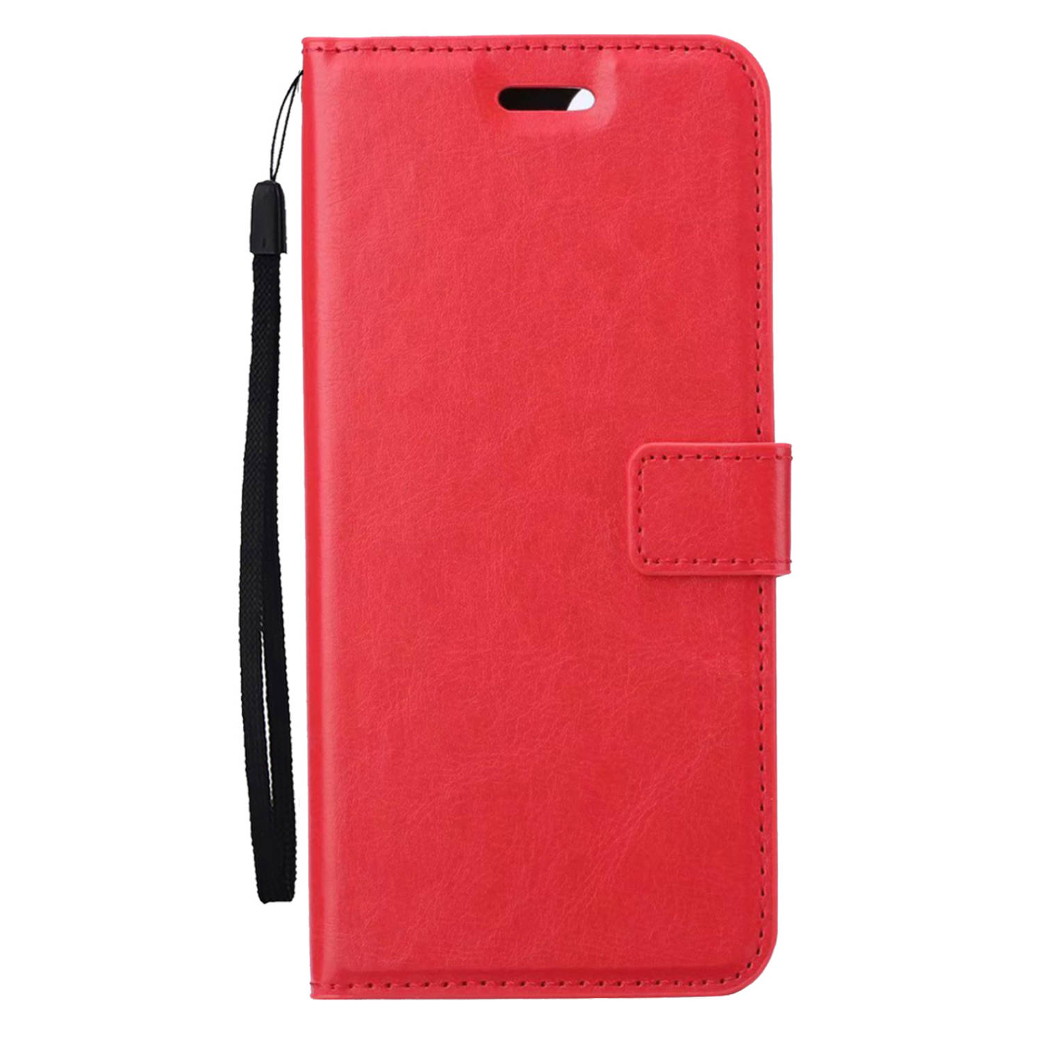 Basey Samsung Galaxy S24 Ultra Hoesje Book Case Kunstleer Cover Hoes - Rood