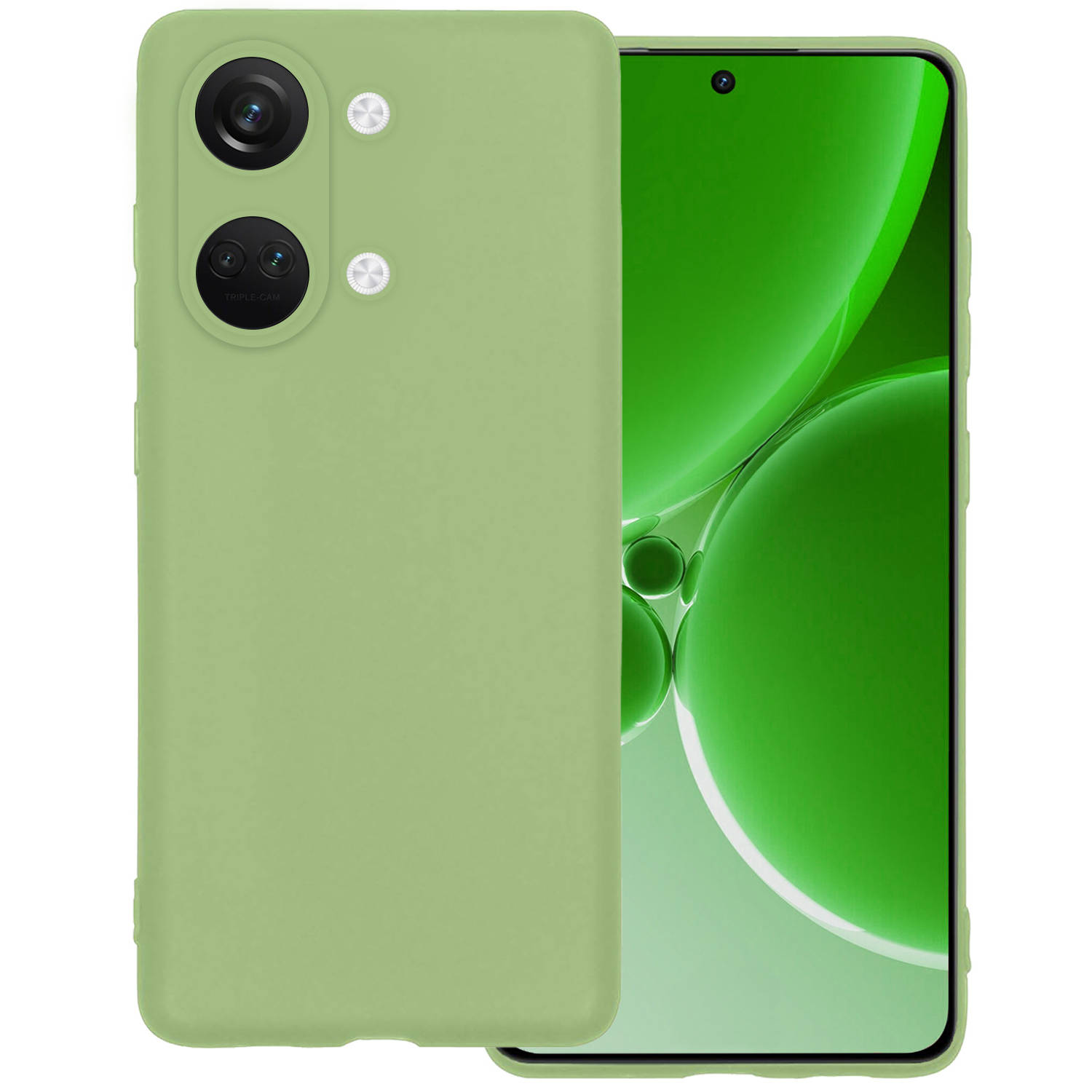 OnePlus Nord 3 Hoesje Siliconen Back Cover Case - OnePlus Nord 3 Hoes Silicone Case Hoesje - Groen