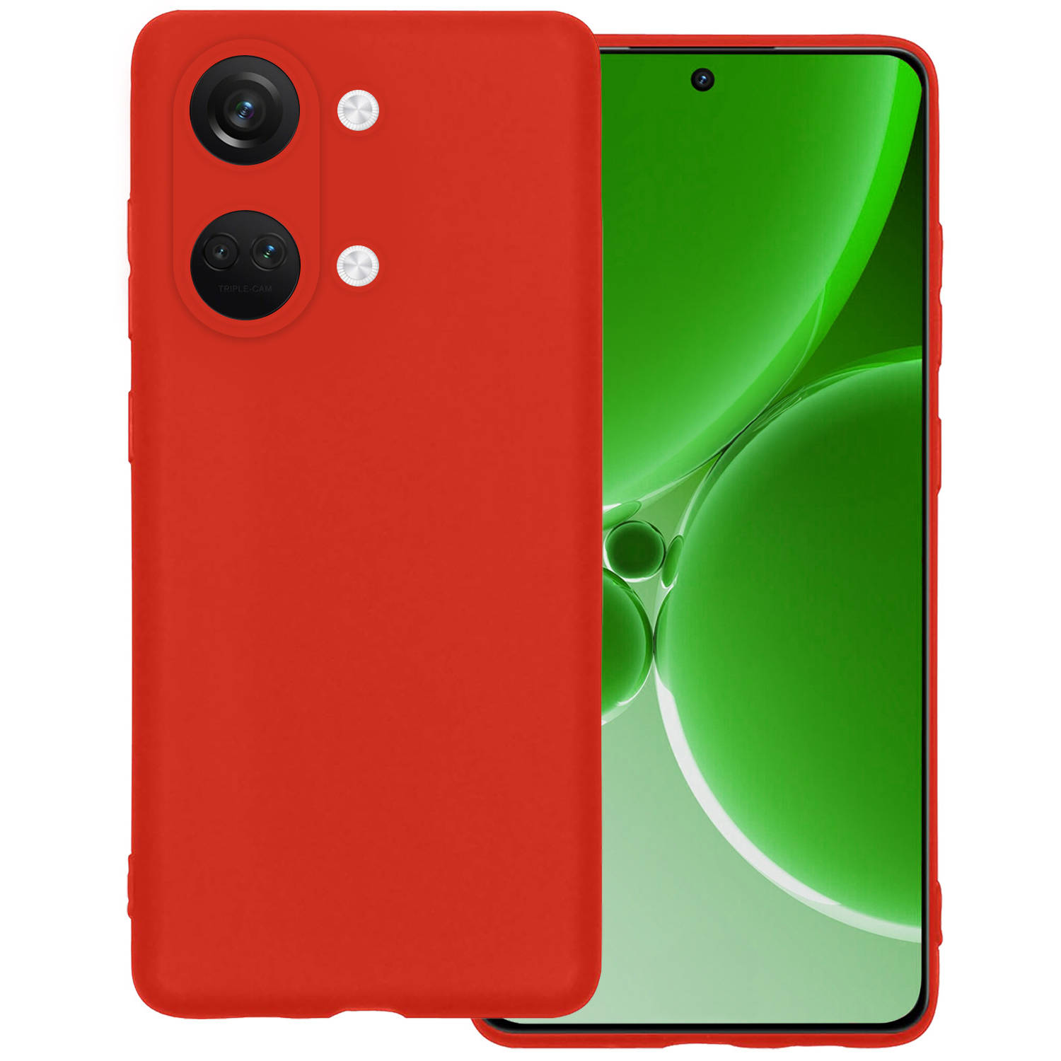 OnePlus Nord 3 Hoesje Siliconen Back Cover Case - OnePlus Nord 3 Hoes Silicone Case Hoesje - Rood