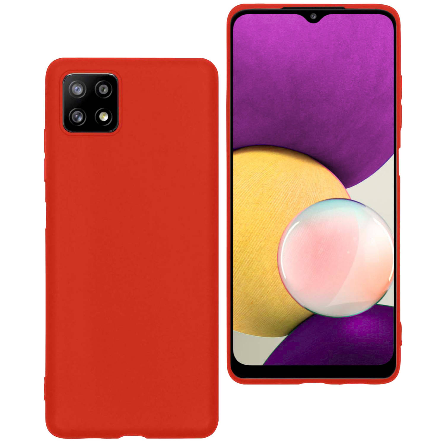 Samsung Galaxy M22 Hoesje Siliconen Case Back Cover Rood Silicone - Samsung Galaxy M22 Hoesje Siliconen Hoes Rood