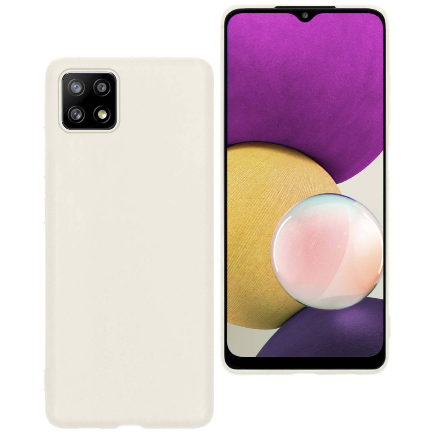 Samsung Galaxy M22 Hoesje Siliconen Case Back Cover Wit Silicone - Samsung Galaxy M22 Hoesje Siliconen Hoes Wit