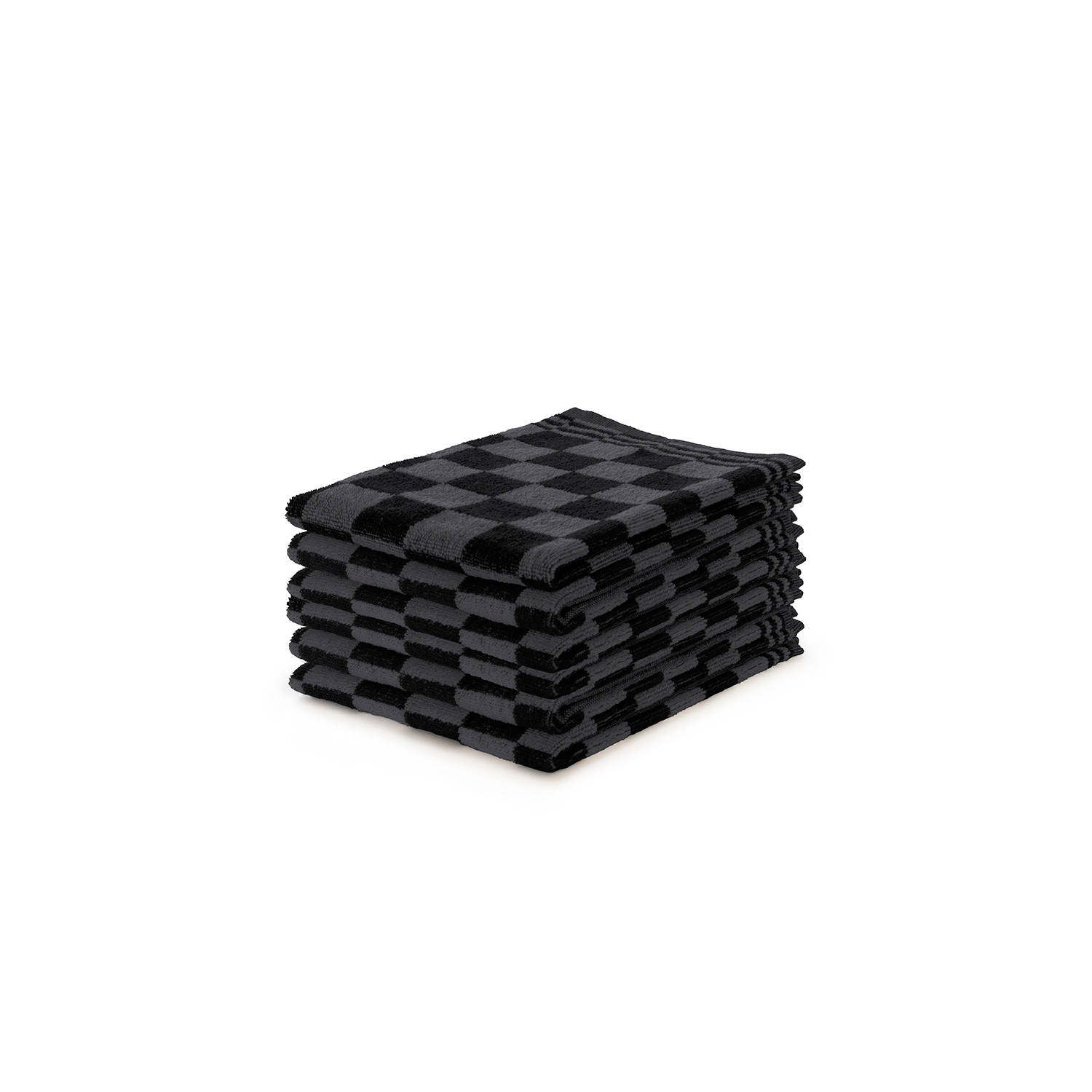 Ten Cate Keukendoeken Set Blok 50x50 zwart set van 6
