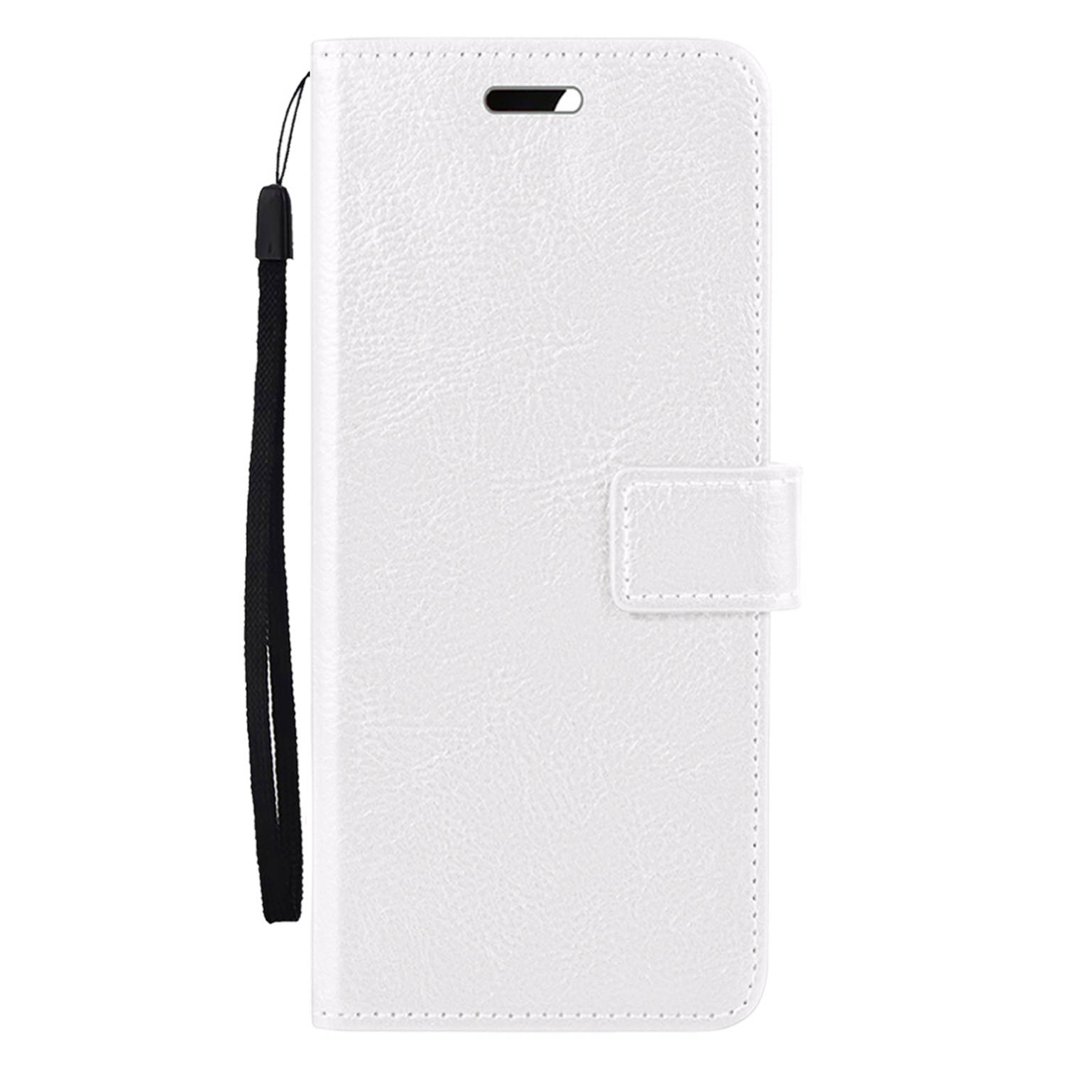 Basey Samsung Galaxy A55 Hoesje Book Case Kunstleer Cover Hoes -Wit