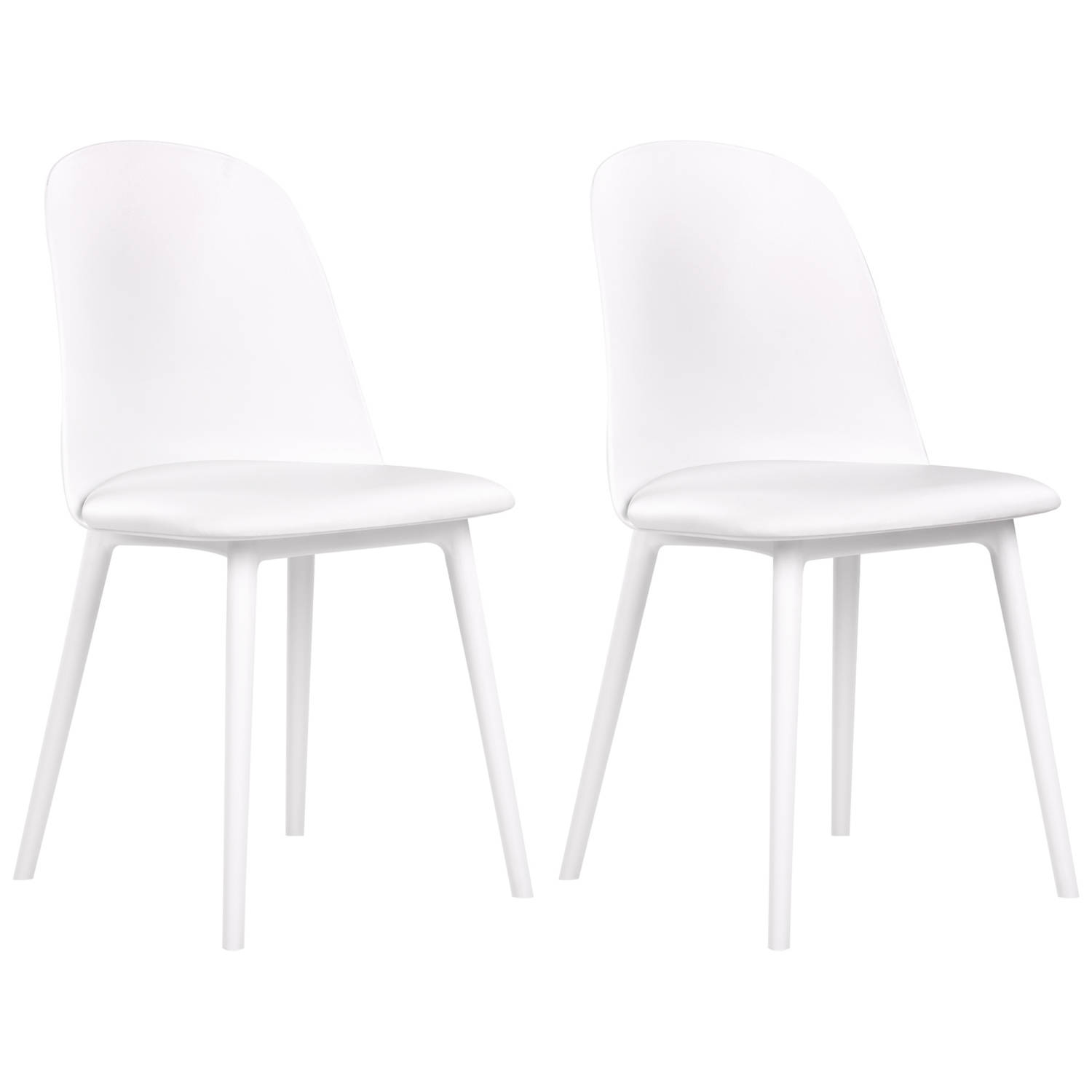 FOMBY - Set van 2 stoelen - Wit - Synthetisch materiaal
