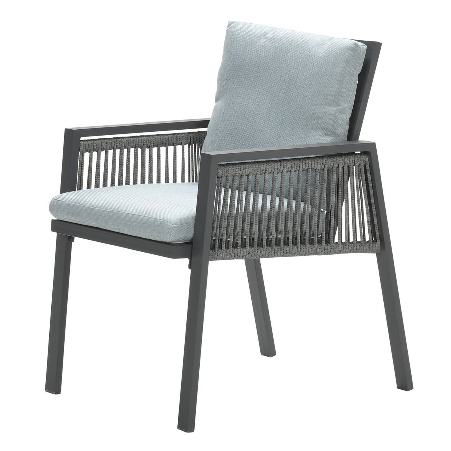 Garden Impressions Andrea dining fauteuil rope carbon black- mint grey