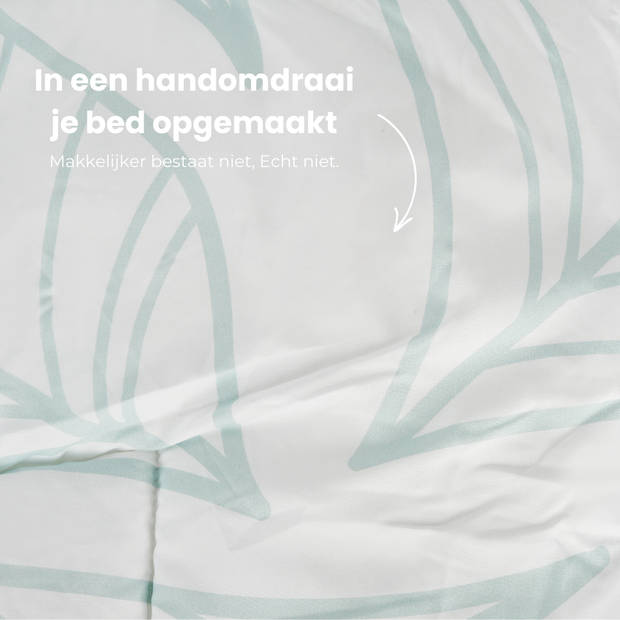 HappyBed Simple leaves 240x220 - Wasbaar dekbed zonder overtrek - Bedrukt dekbed zonder hoes