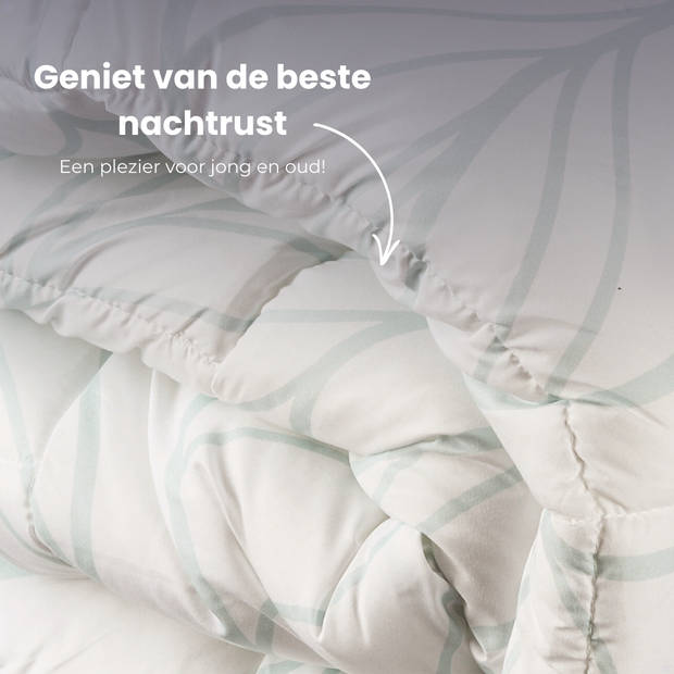 HappyBed Simple leaves 240x220 - Wasbaar dekbed zonder overtrek - Bedrukt dekbed zonder hoes