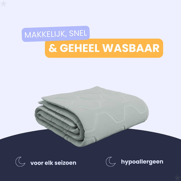 HappyBed Grijs 240x220 - Wasbaar dekbed zonder overtrek - Bedrukt dekbed zonder hoes