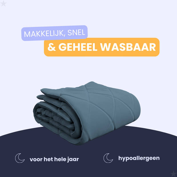 HappyBed Bluestone 240x220 - Wasbaar dekbed zonder overtrek - Bedrukt dekbed zonder hoes